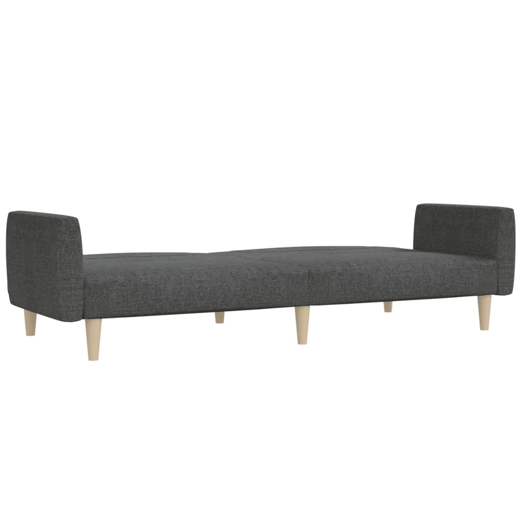 2 Seater Sleeper Sofa in Dark Gray Fabric