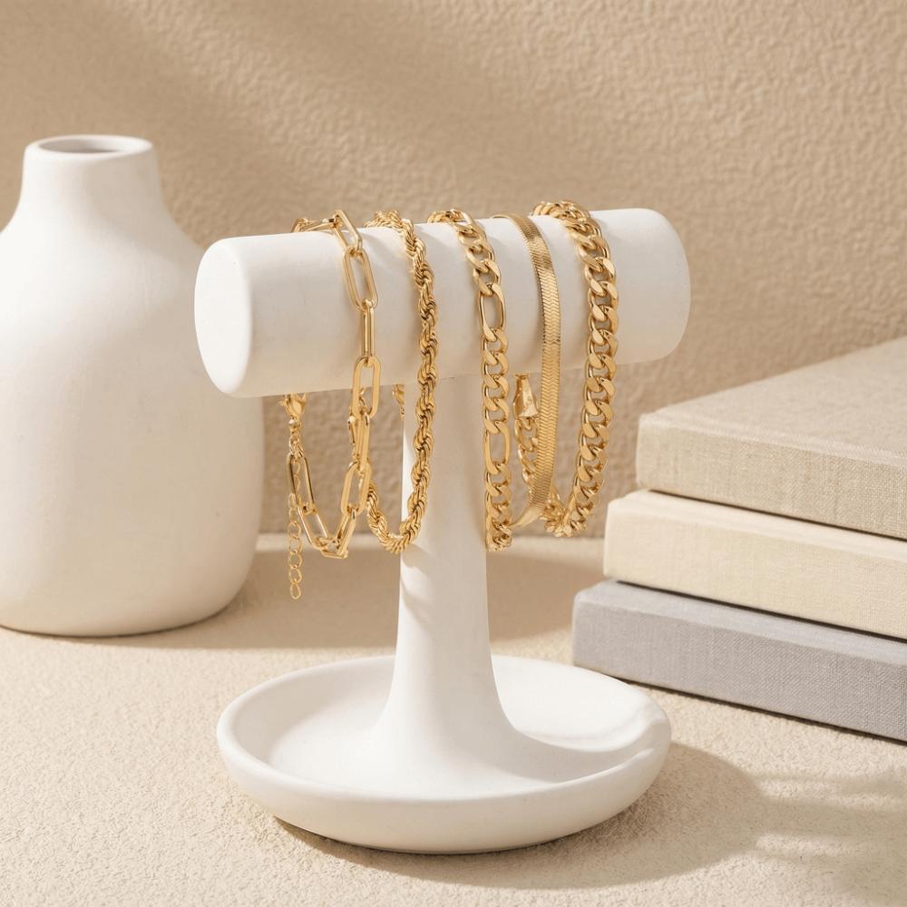 Creative Adjustable Bohemian Style Bangle Trendy Vintage Shining Bracelet Set Hand Chain 5Pcs Set Bangle Women/Men