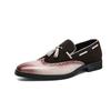 Large Size Men's Shoes Four Seasons New Men's Low-top Retro Splicing One-pedal Brock Tassel Casual Leather Shoes