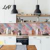 Heat Resistant Kitchen Backsplash Tiles 12PCS Imitation Marble Pattern Wall Stickers Self-Adhesive Waterproof EVA Scratch Decor for Home Tiles,