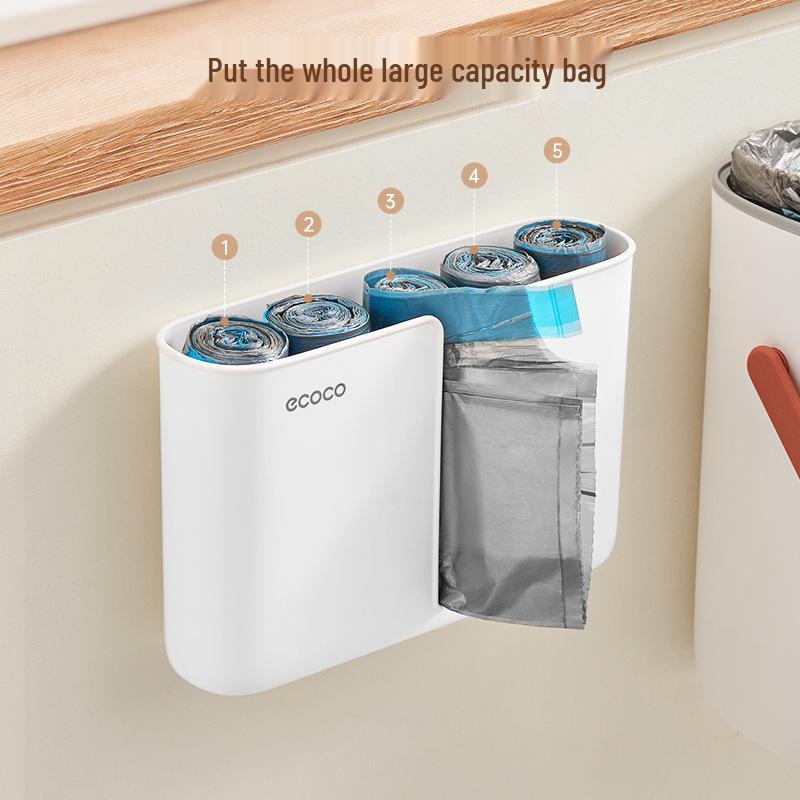Wall-Mounted Kitchen Garbage Bag Storage Box - Punch-Free Organizer Rack