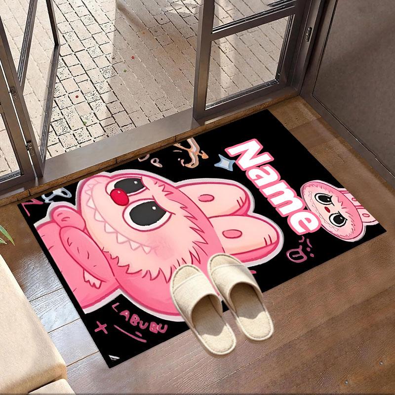 Custom Name Personalized Labubu Print Carpet, Versatile Home Decor Rug, for Playroom, Apartment, Balcony, Entryway, Hallway Gift