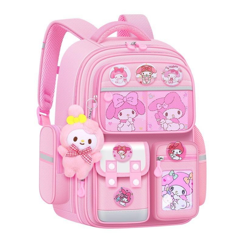 School Bag for Primary School Students, Grade 12 and 6 Girls, Cartoon Spine Protection and Burden Reduction, Backpack for Children Aged 12