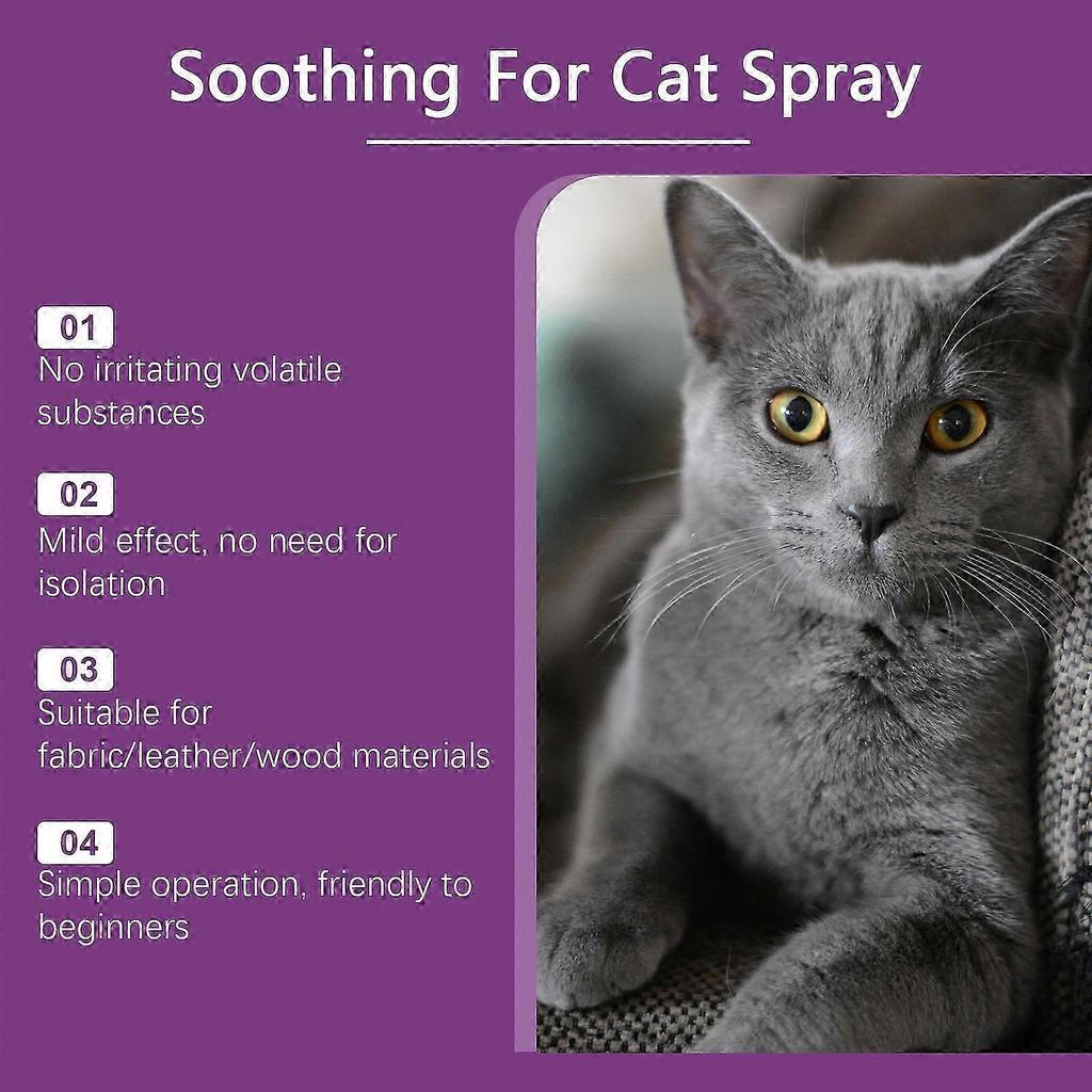Katzenberuhigungsspray Pheromonspray Zur Beruhigung von Katzen Anti-Stress-Mittel Lösung 60ml Beruhigungsmittel Für Beruhigende Entspannung Schützen