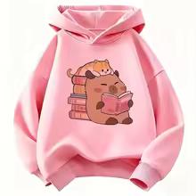 Fall Children's Hooded Sweatshirt-cute Cat Pattern Loose and Soft Breathable Korean-style Pullover Sweatshirt for Boys and Girls