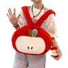 Kawaii Cartoon Fruit Plush Backpack Soft Cute Decorate Knapsack Fruit Doll Shoulder Bag  Outdoor