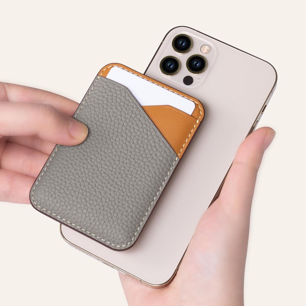 COGURE MagSafe Wallet Card Case with Back Genuine Slim Strong Compatible with iPhone Pro MagSafe Case Gift Box COPMCH Blue Lin Gold Brown Pocket,