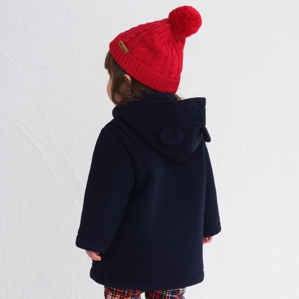 MIKI HOUSE HOT BISCUITS Duffle Boys and Navy Coat, Girls, Blue, 80cm, 73-3803-493