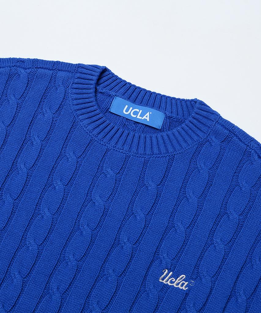 UCLA Unisex Round Neck Cable Knit [Blue](Uzalk8A_43)