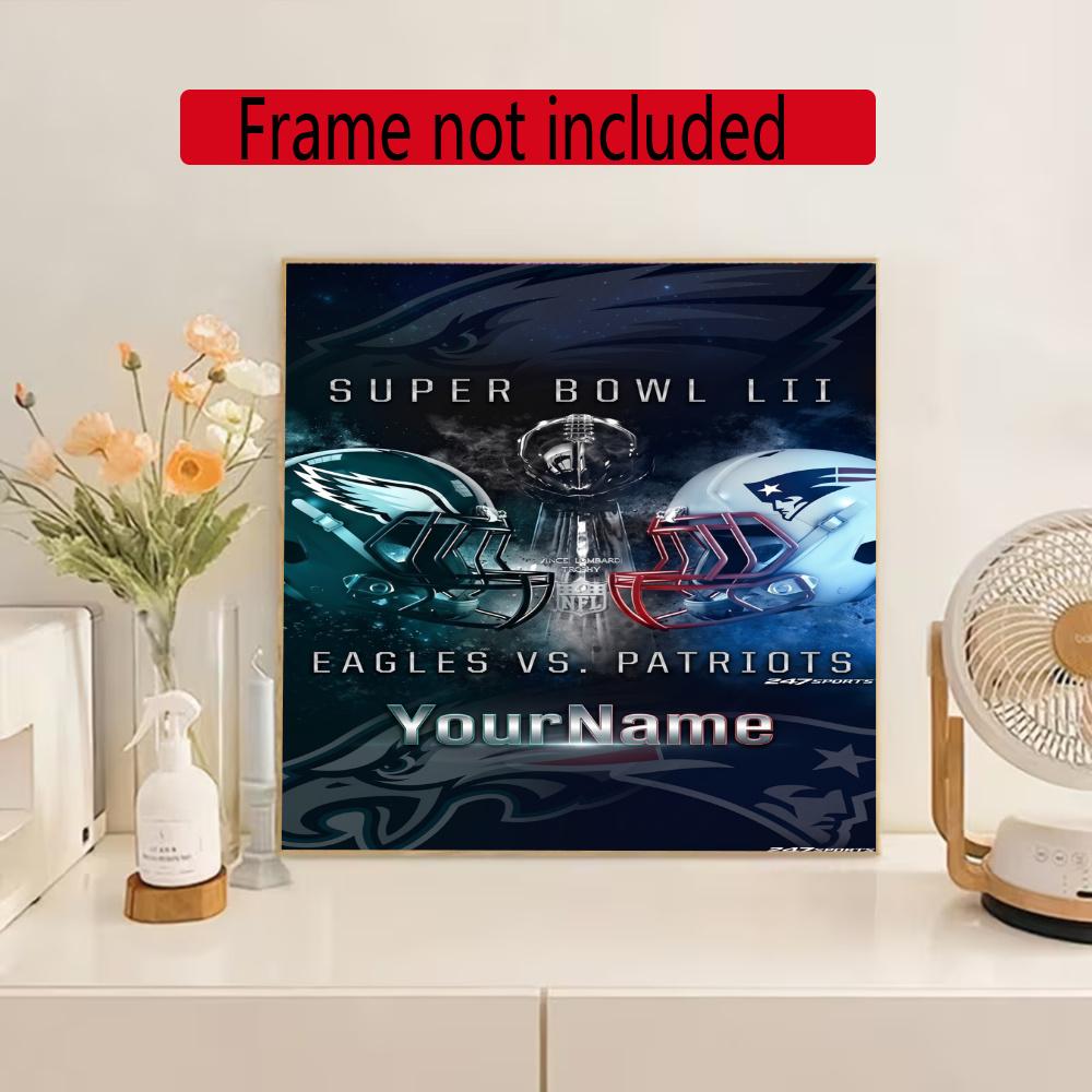Philadelphia Eagles Customize Your Name Diamond Painting Round Diamond Rhinestones Mosaic Diamond Embroidery Wall Paintings Rhinestones Gift Frameless