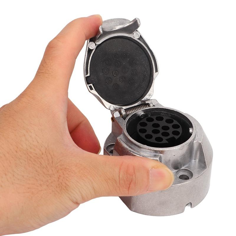 Aluminum Alloy 13 Pin Trailer Socket EU Standard 12V 12V Trailer Connector Female Trailer Connector Vehicle Connection