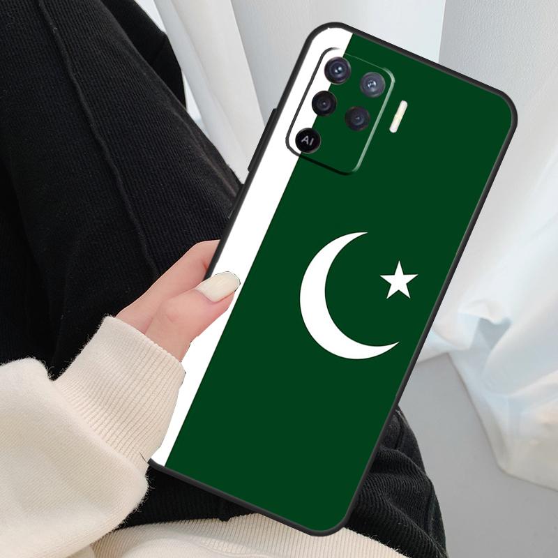 Pakistan Flag Banner Case For Oppo A54 A74 A94 A18 A57 A17 A77 A38 A58 A78 A98 A80 A60 A40 A96 A76 A16 A15 A5 Pro
