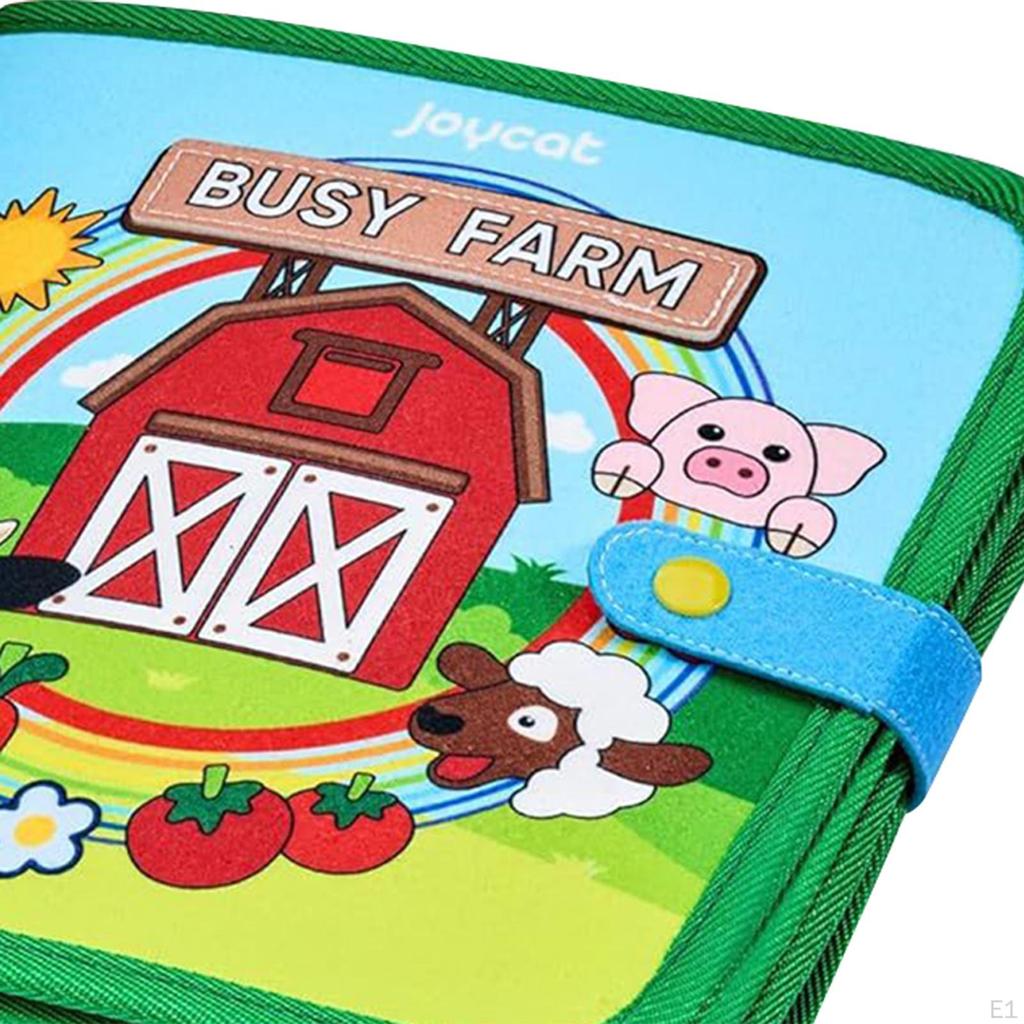 Baby Cloth Book Interactive Toy Kids Felt Busy Board for Boys Girls Gifts