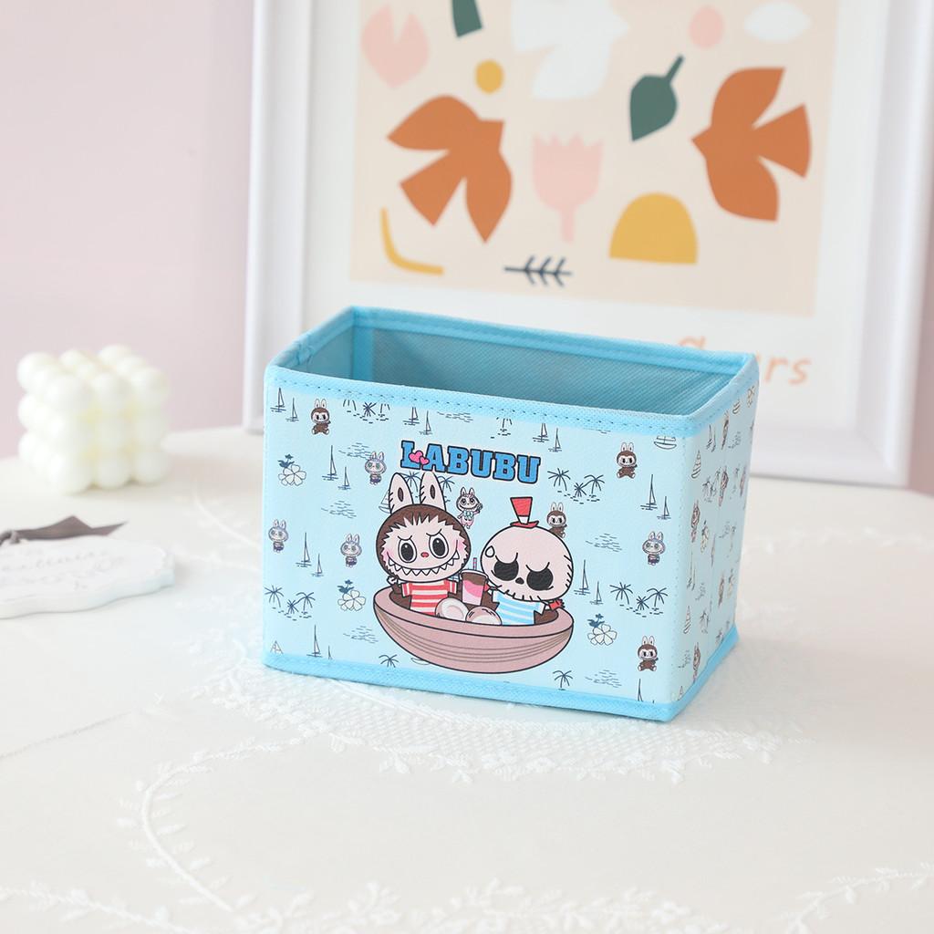 

Милый торт пляж лодка ракета сетчатый узор складной настольный ящик для хранения Blue Boat Fabric
