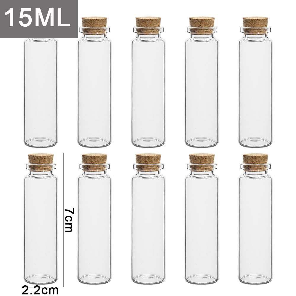 10 Stück DIY Wunschflasche Mini Glasflaschen mit Korken Transparent Leere Nachrichtenflasche Weihnachts Hochzeitsfeier Deko Zubehör
