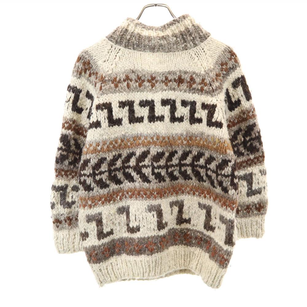 OLD 90s Wool Overall Handle Knit Parker Gray Pullover Sweater Men's Used