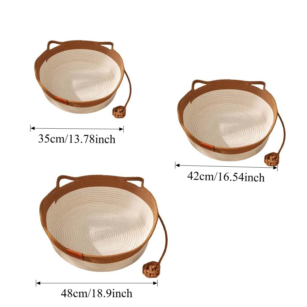 2 in 1 Woven Cat Bed Cat Scratching Bed All Seasons Use Summer Cooling Breathable Puppy House Durable Sleeping Pad Pet Supplies