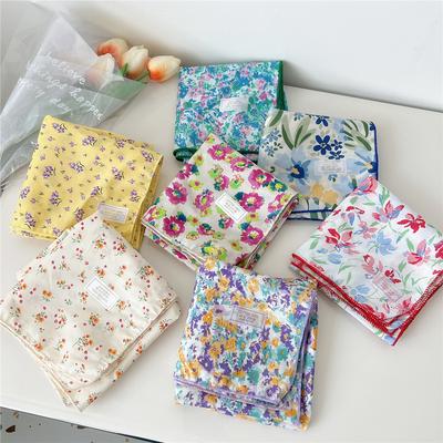 Cotton And Linen Small Square Scarf Silk Scarf Women'S Spring And Autumn New Style Artistic And Versatile Fashionable Temperament Headband Scarf