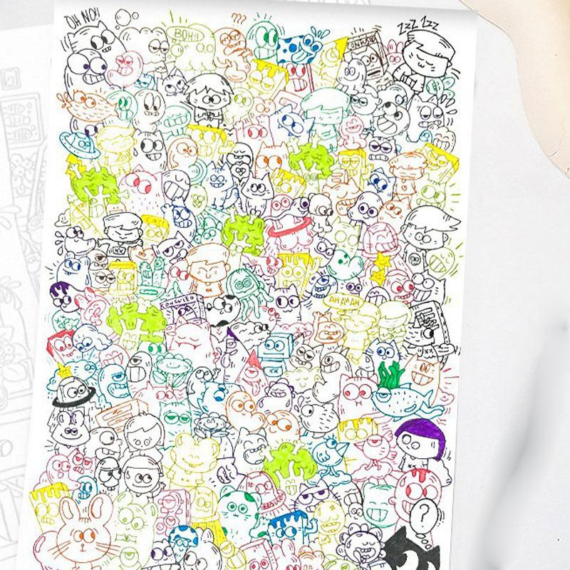 New Sketch Line Drawing Book Casual Doodle Notebook Portable Relaxing Drawing Pad