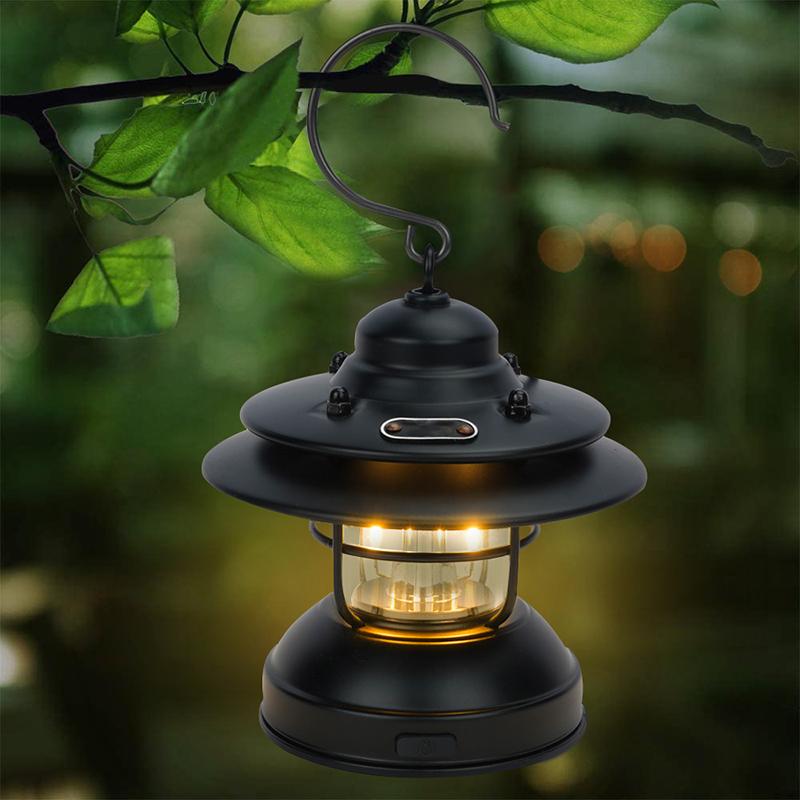 Factory Supply  Magic Cool Tent Retro Led Vintage Rechargeable Camping Light