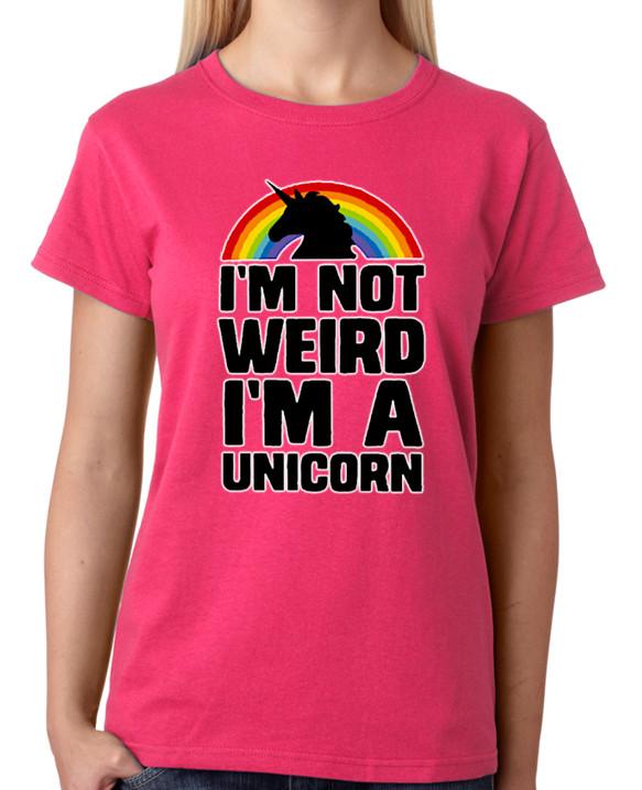 I m Not Weird I m A Unicorn T-Shirt Ladies Top XL