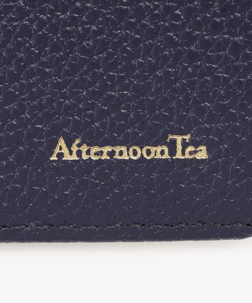 Afternoon Tea Living Business Card Case/Organizer HQ43, Genuine Leather Business Card Case with Flower Charm / Afternoon Tea PREMIUM, Navy