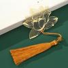 JINGRUIXIANG Chinese Style Brass Hollow Leaf Bookmark Set