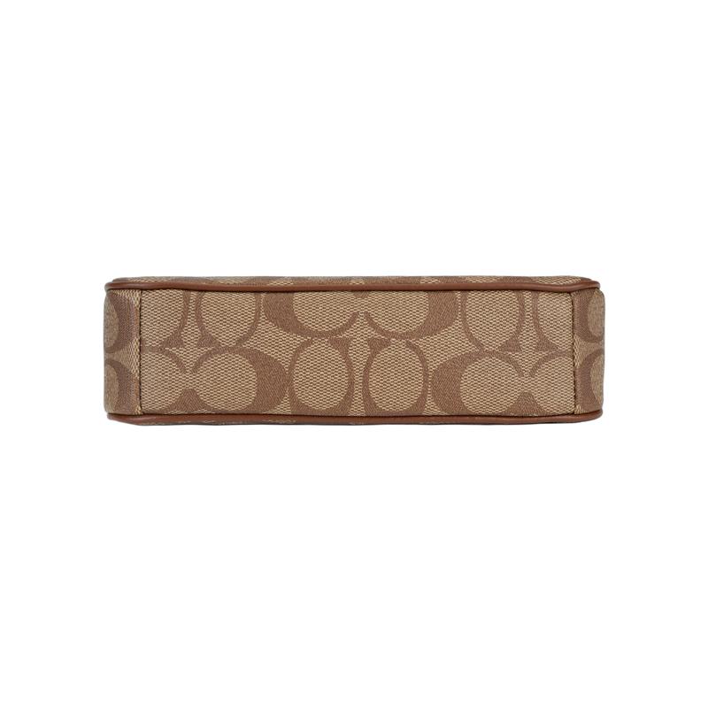 Coach Nolita 19 Presbyopia Coated Canvas and Leather Clutch Small Size Women's Khaki Brown
