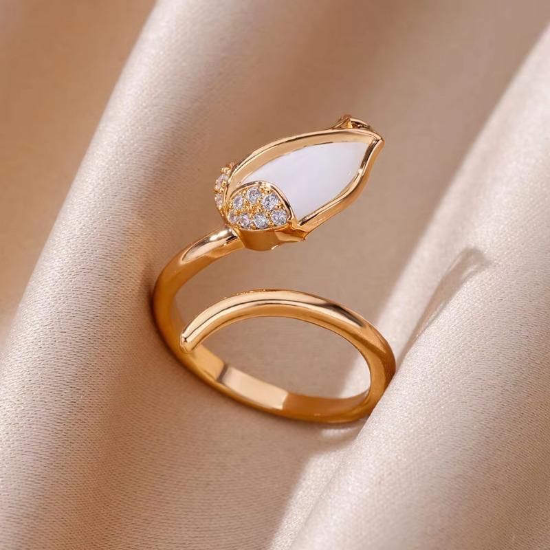 Hot-selling Micro-inlaid Colored Treasure Zircon Ring Women's Simple and Versatile Unique Design Love Geometric Light Luxury Ring