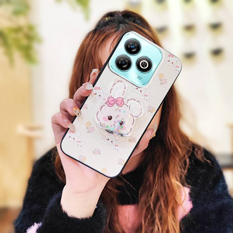 Husă Telefon TPU Design Modă Pentru ZTE Blade A75 4G/Z2359 Anti-șoc Durabil Silicon Suport Cartoon Sclipici Anti-praf