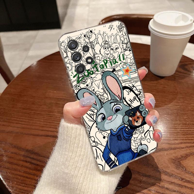 Clear Case For Samsung Galaxy A57 A37 A56 5G A36 Cases A55 A54 A35 A26 A07 A17 A16 A06 A34 A15 Shockproof Cover Disney Zootopia