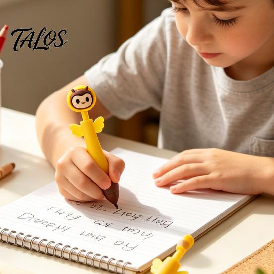 Ergonomic Pens for Long Writing Cute Animal Ballpoint Pen, 0.7mm Smooth Retractable Gel Creative Student Stationery Pens, Owl/Chick/Penguin/Honeybee