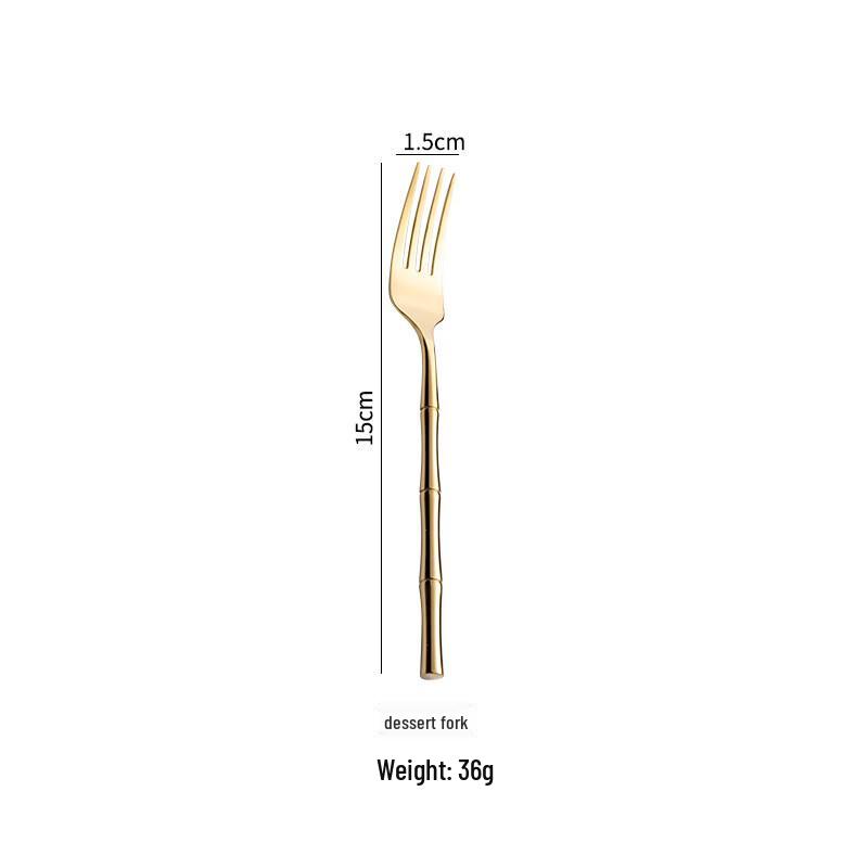 Abay 304 Stainless Steel Golden Tea Forks, 4-Piece Set