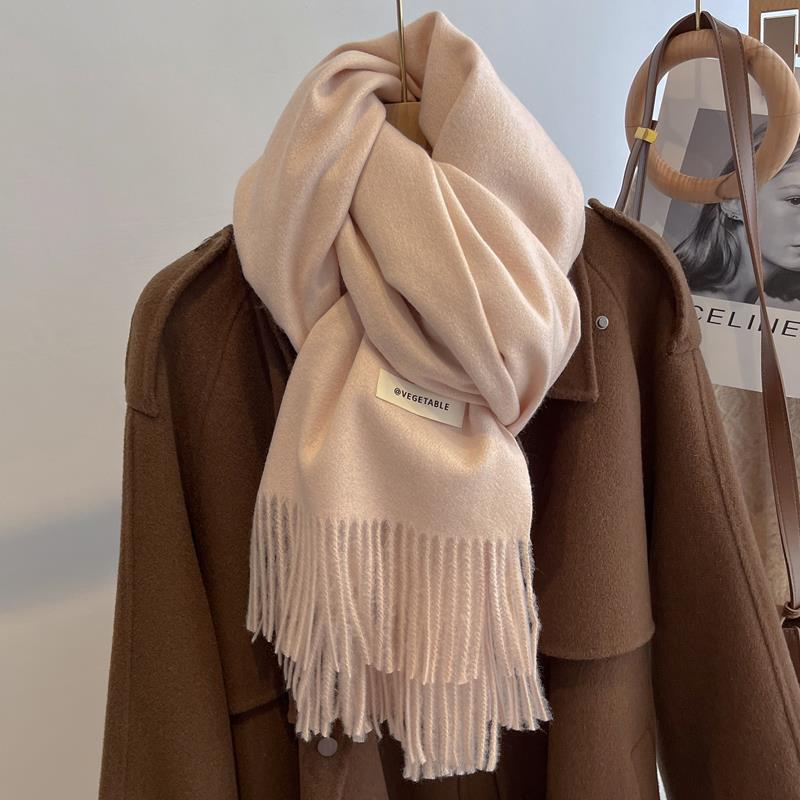 Scarf girls winter versatile solid color imitation cashmere scarf long scarf shawl dual-purpose couple men