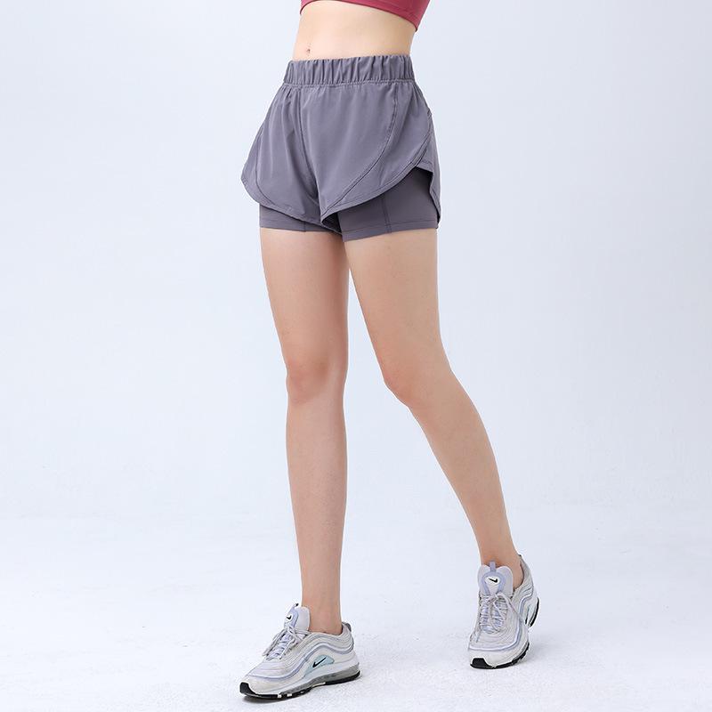 

Women s Lightweight, Breathable, Three-Quarter Length Yoga Shorts - Loose Fit, Anti-Exposure, Elastic Running & Fitness Hot Pants for Summer L серый/хаки