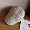 Brimmed Short Retro Beret With Stripe Design For Spring Summer Accessory Fashion