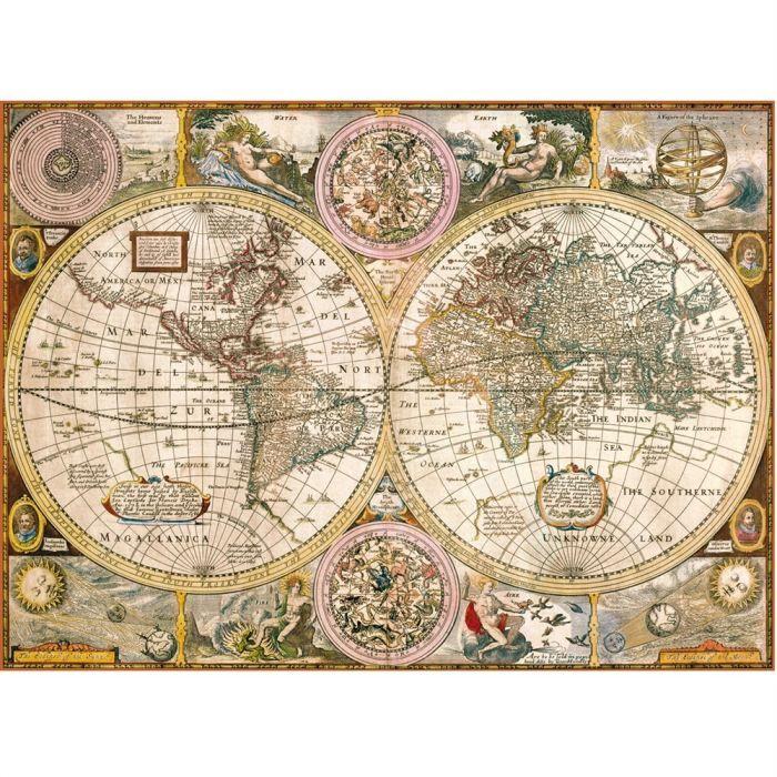 Clementoni - Puzzle Carte Antique - 3000 pièces - A partir de 10 ans - Fabriqué en Italie