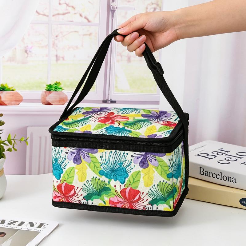 Oxford Cloth Insulated Outdoor Lunch Bag - Handheld Cold Storage Picnic and Takeaway Bag