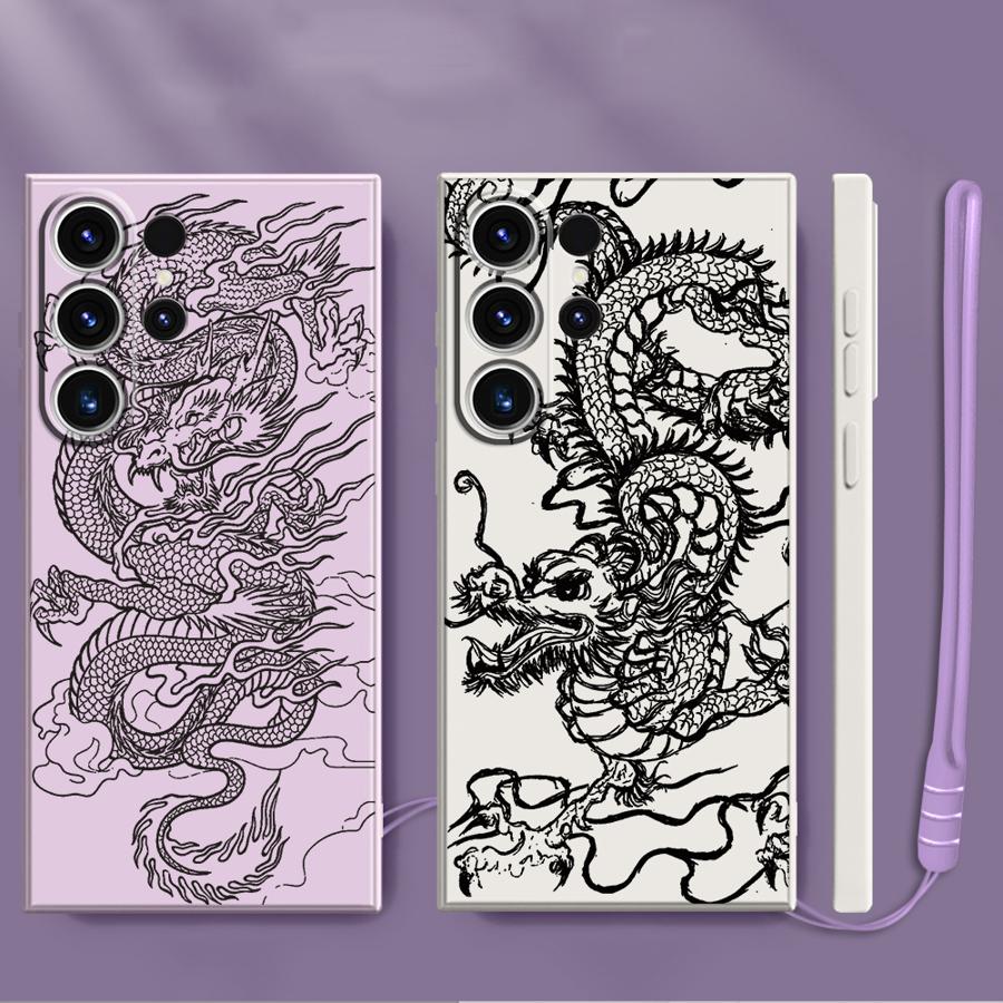 Case for Samsung Galaxy S25 S20 FE S21 Plus S23 S22 S24 Ultra Note 20 10 Ultra S25Edge Phone Cover Cool Dragon