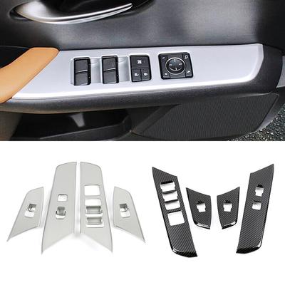 Für Lexus UX UX200 UX250 2018-2024 Innentür Armlehne Fensterheberschalter Knopf Blende Abdeckung Zierleiste Matt Silber Carbonfaser Farbe