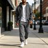 Men's Color Sweatshirt Set Casual Athletic Two Piece Outfit for Spring and Fall