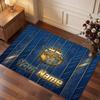 Leeds Rhinos Personalized Crystal Velvet Carpet, Customized Name Text Soft Anti‑Slip Rug for Living Room Bedroom