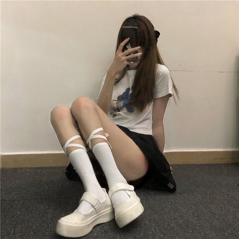 Women's Summer Fashion New Cross Strap College Wind Tube Cotton Socks