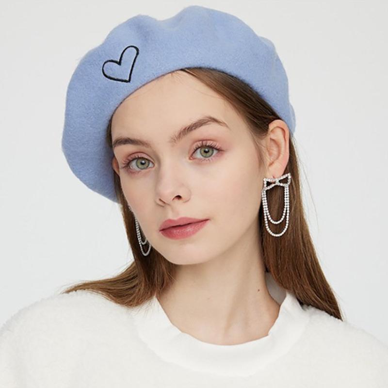 Temperament Pearl Water Diamond Beret Women's Autumn/Winter British Retro Korean Japanese Painter's Hat
