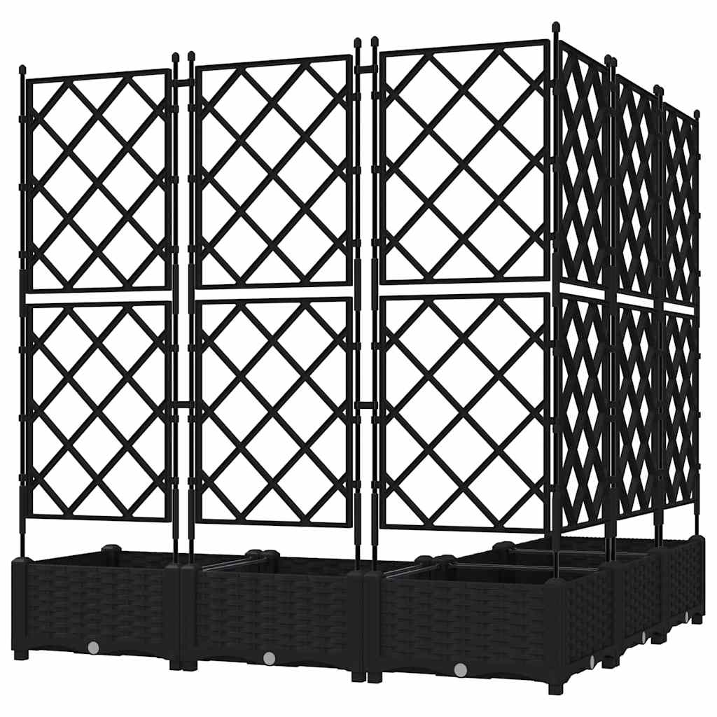 Garden Planter 5 Pcs Black 120 X 120 X 125.5 Cm