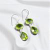 Seltener Peridot Edelstein 925 Sterling Silber Schmuck Handgefertigte Hängeohrringe 1,88" EE-73-6