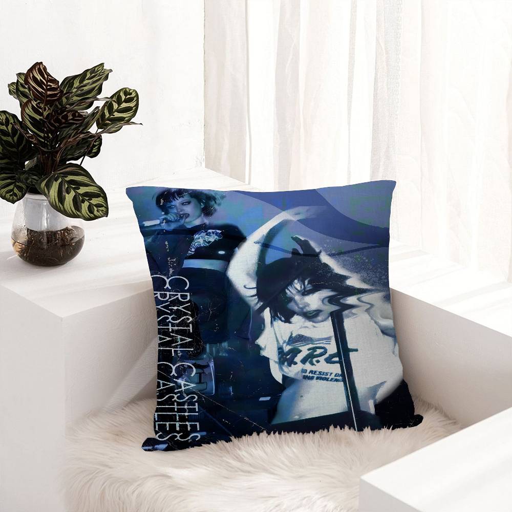 Band C-Crystal Castles Cushion Cover Polyester Sofa Cushions Decorative Throw Pillows Home Decoration Pillowcover