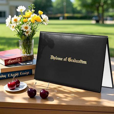 Custom Logo School A4 Blank PU Leather Diploma Cover with Gold/Silver Printing Certificate Diploma Certificate Cover Folder