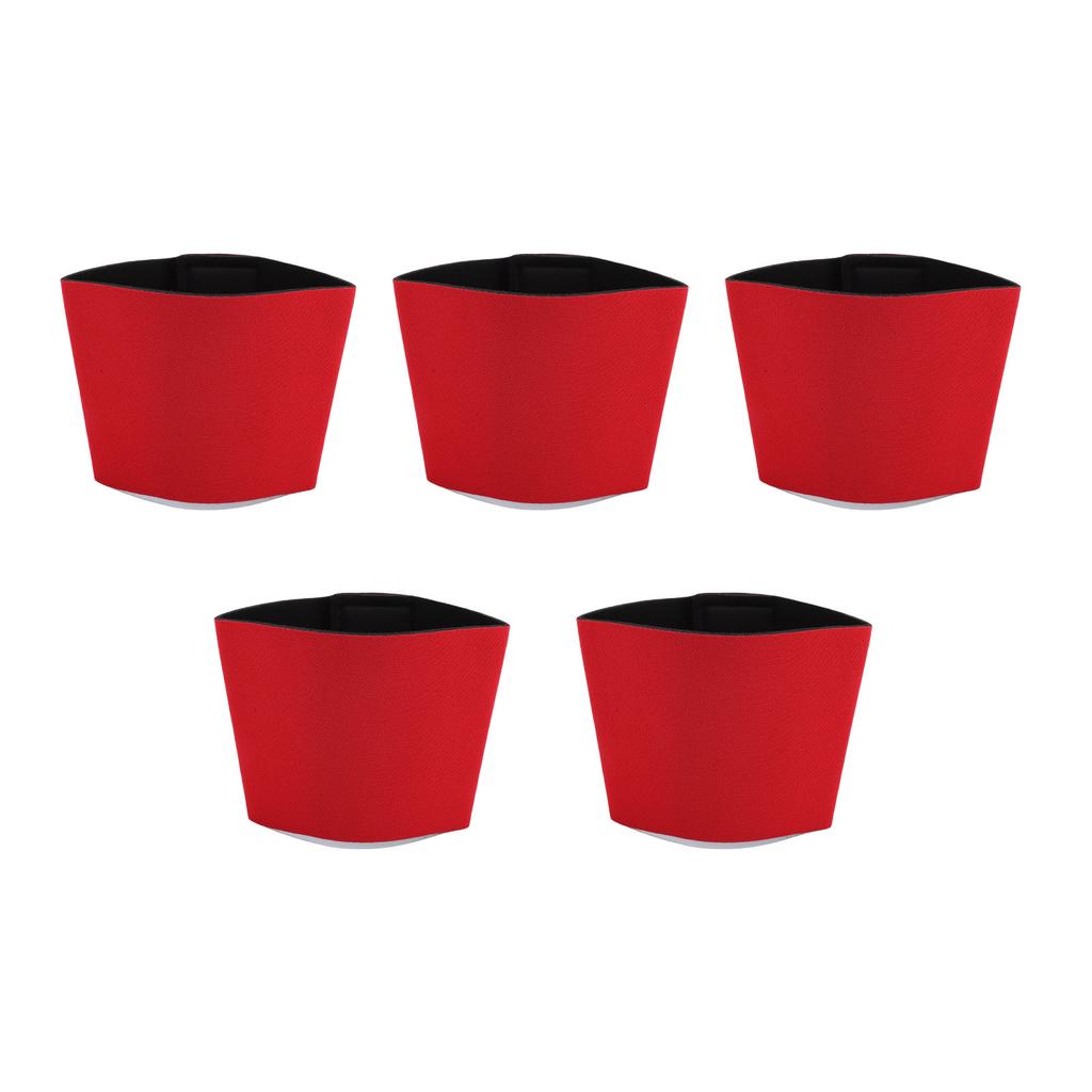 5PCS Reusable Coffee Cup Sleeve Loop Fastener Neoprene Insulated Cup Sleeve for Iced and Hot Drinks Beverages Red