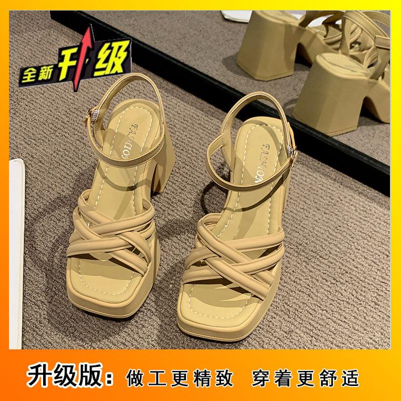 Fashion Casual Women's Shoes Waterproof Table Slope Heel High Heels Wear-resistant Thick Heel Roman Sandals Women's New Summer 2025